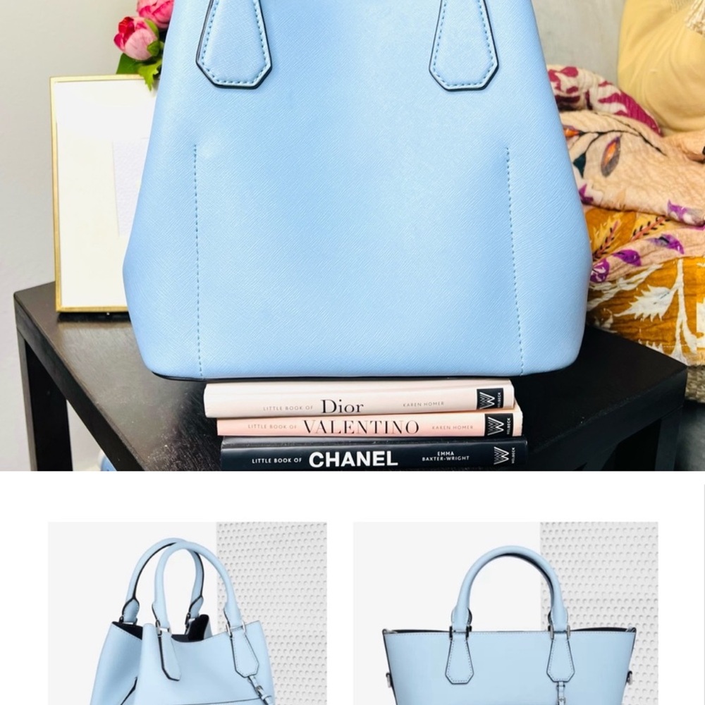 Michael Kors Saffiano Leather Greenwich Bag Powder Blue - Picture 5 of 7